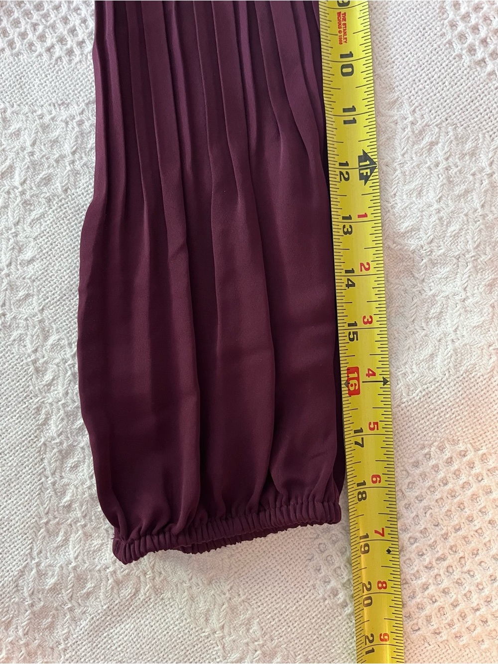 J. Jill Plum Pleated V-Neck Ruffle Poet Blouse in a Rich Burgundy Purple - Picture 6 of 9